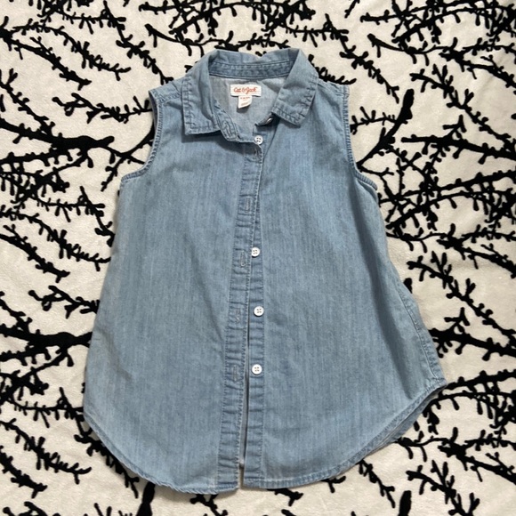 Girls size s 6/6x denim tank top cat and jack